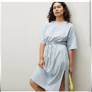 Everlane Luxe Cotton Tie Front Tee Dress